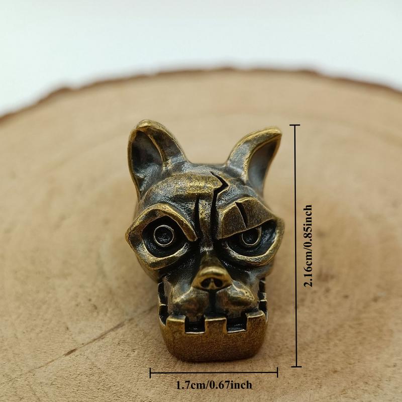 Bulldog Head Brass Knife Bead  - Edc Carry Knife recension och pris