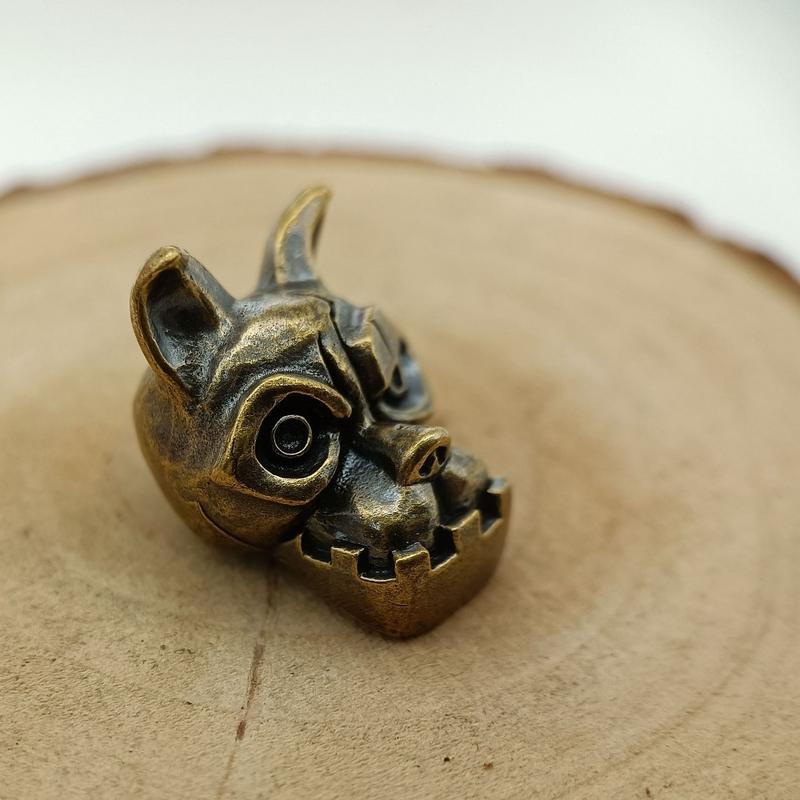 Bulldog Head Brass Knife Bead  - Edc Carry Knife recension och pris