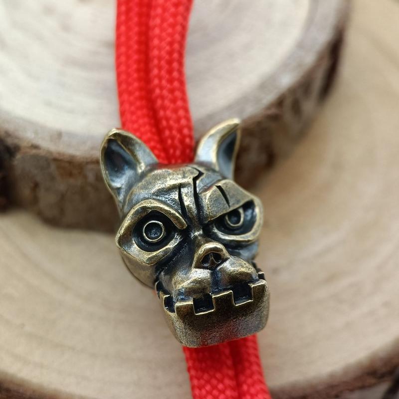Bulldog Head Brass Knife Bead  - Edc Carry Knife recension och pris